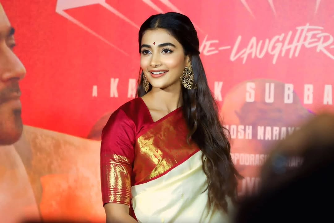 Pooja Hedge Retro movie saree