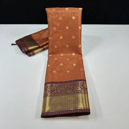 Checked Soft Silk Sarees