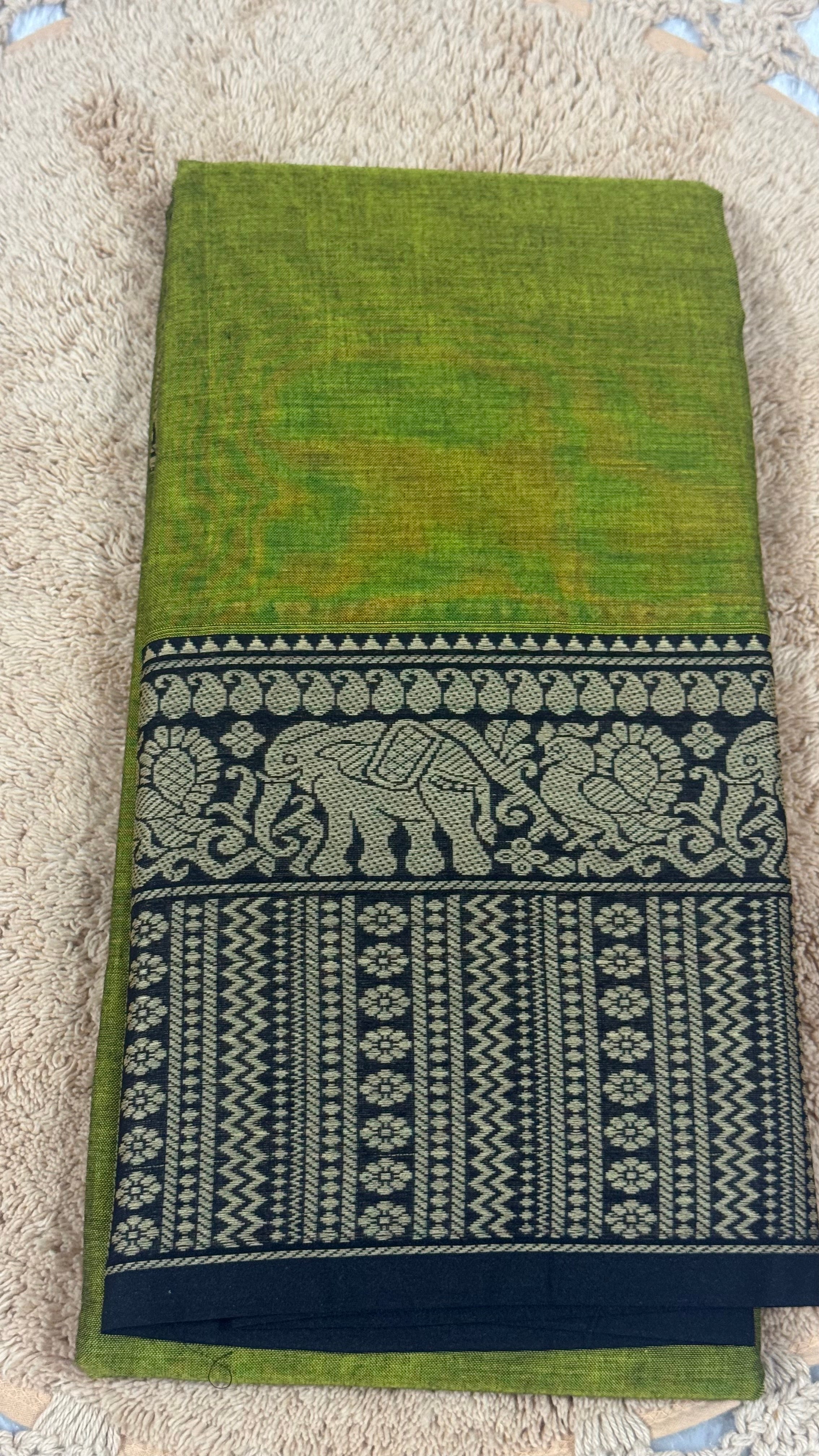 Narayanapet Saree with White Elephant