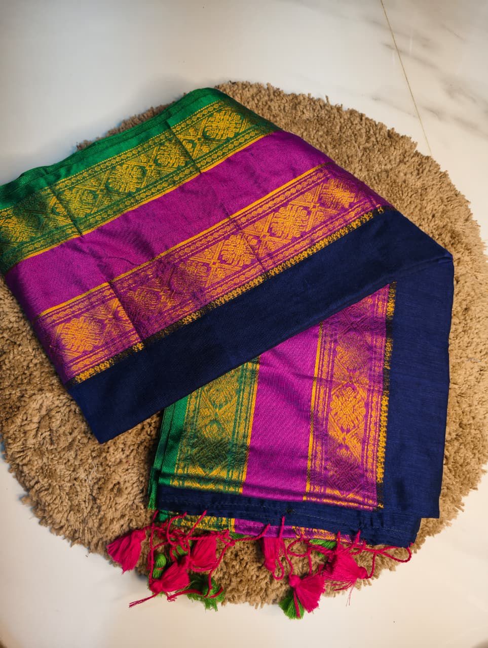 Kanchi Border Mul Cotton Sarees