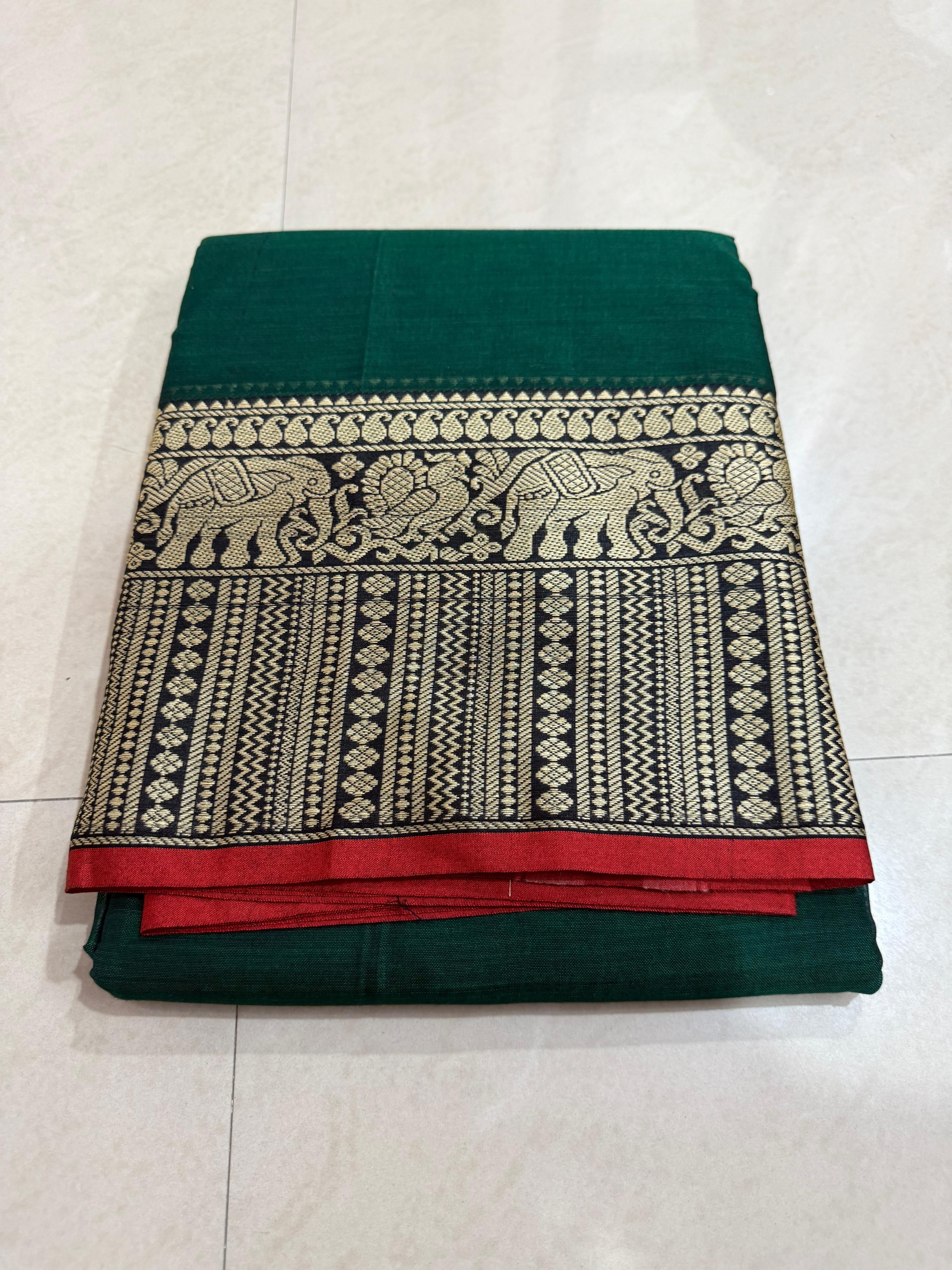Narayanapet Saree with White Elephant