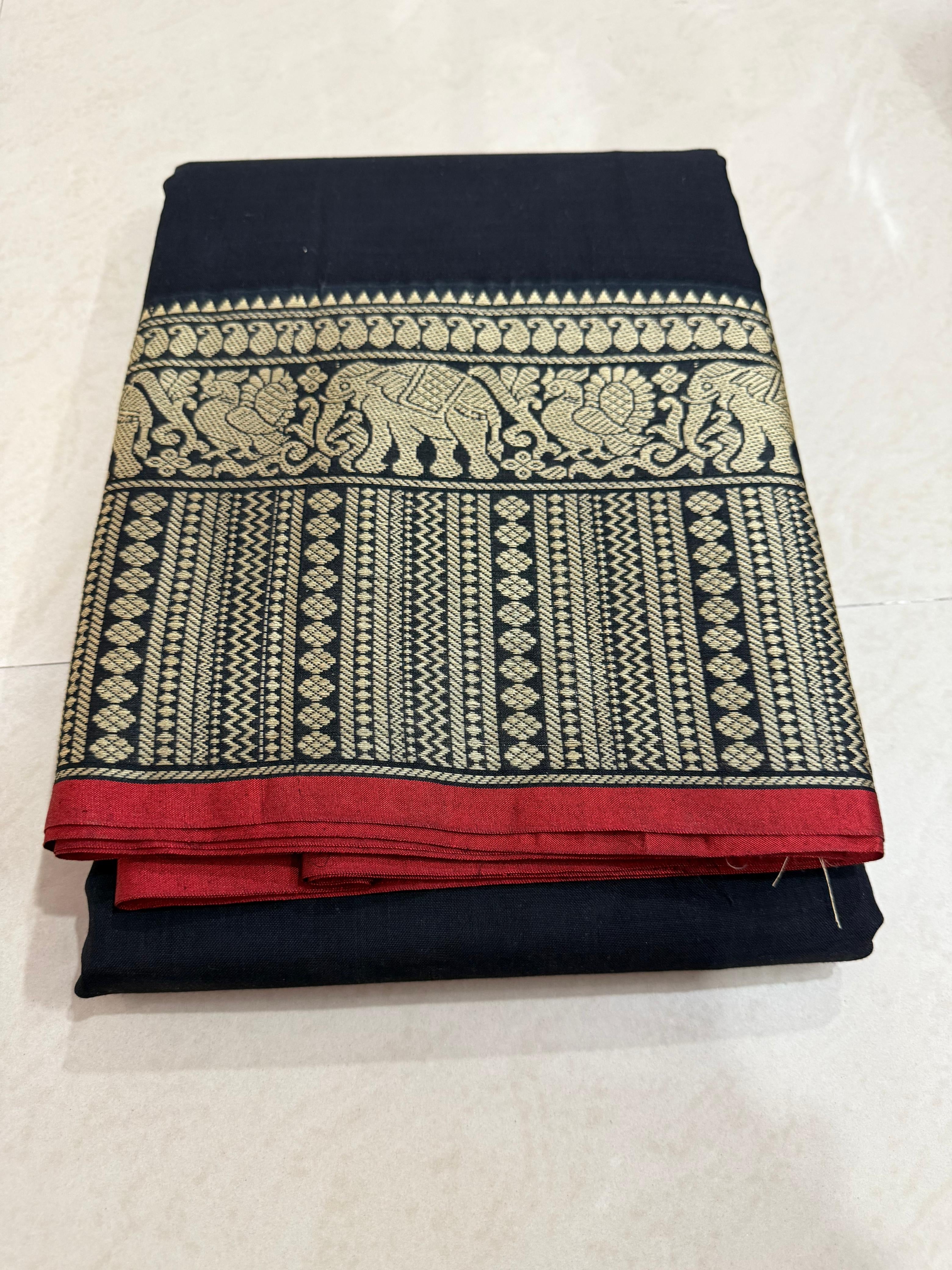 Narayanapet Saree with White Elephant