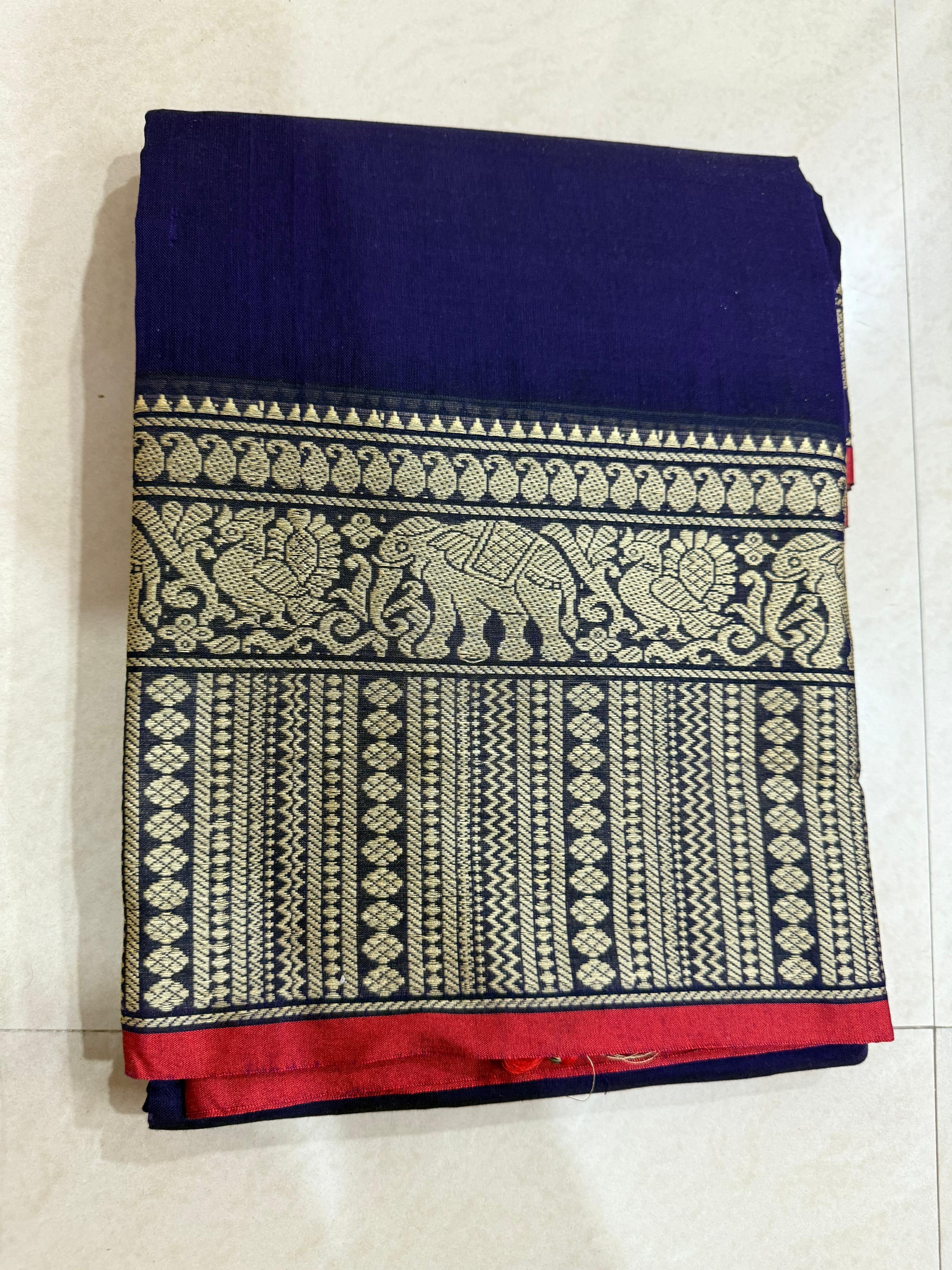 Narayanapet Saree with White Elephant