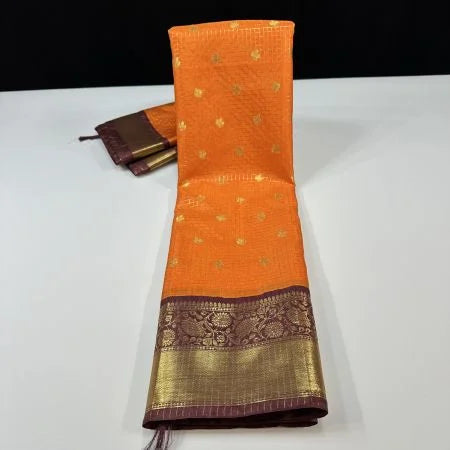 Soft Silk Saree-Orange