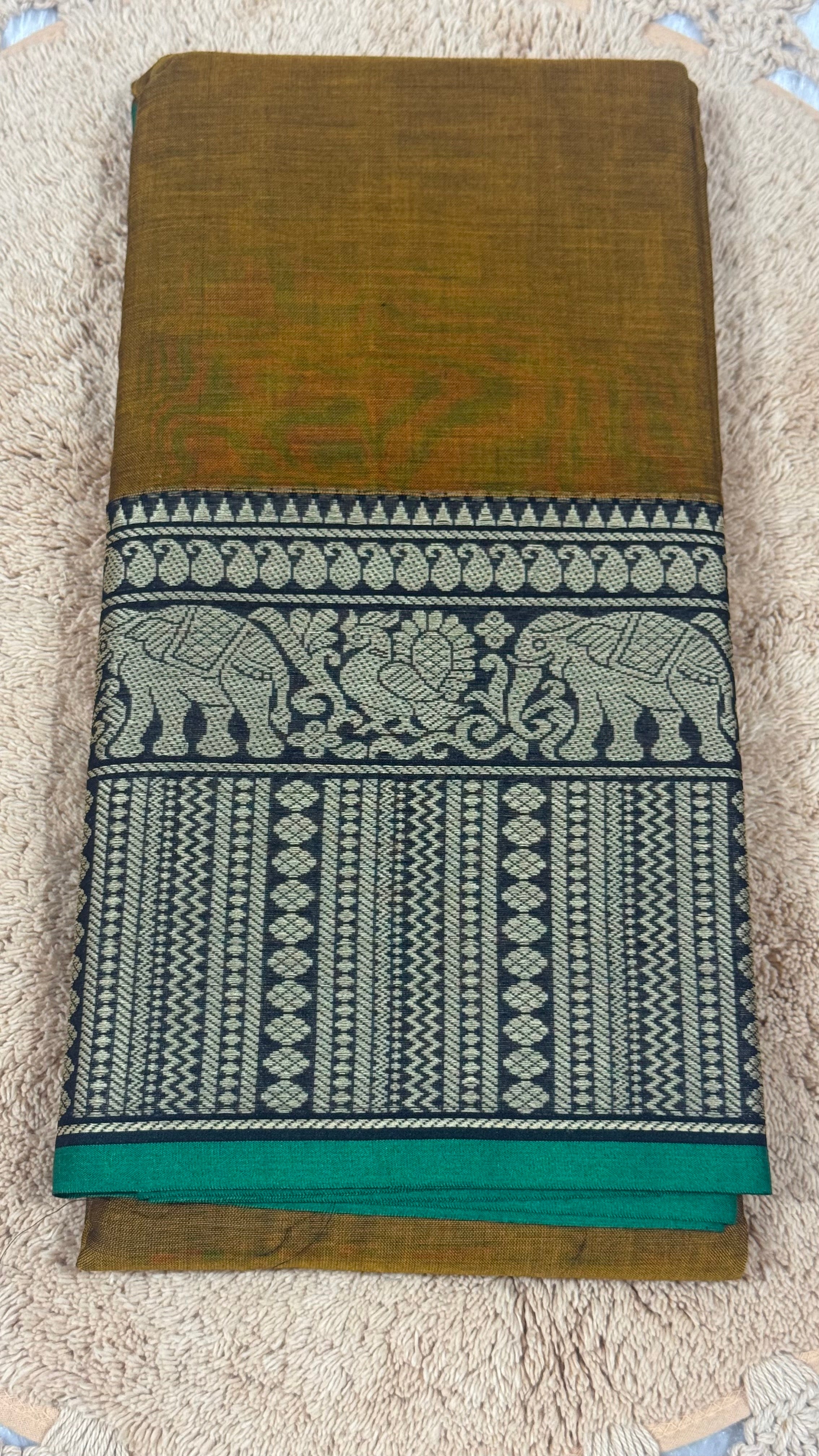 Narayanapet Saree with White Elephant