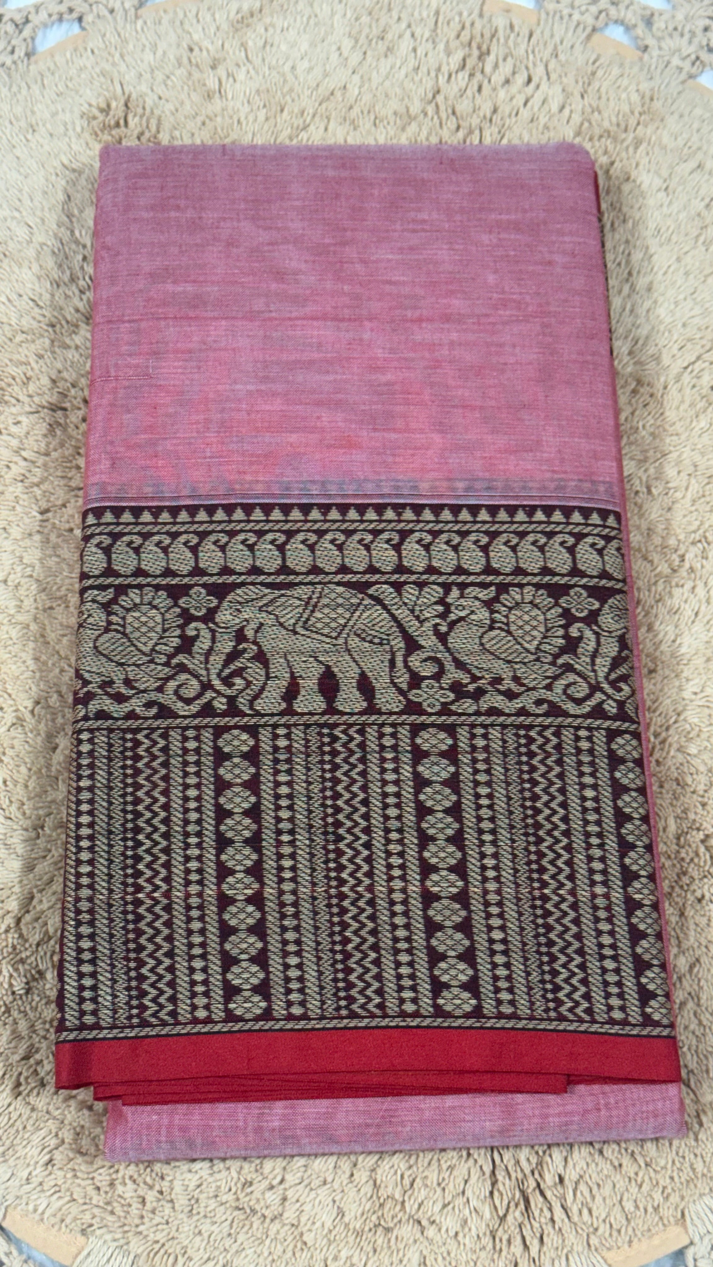 Narayanapet Saree with White Elephant
