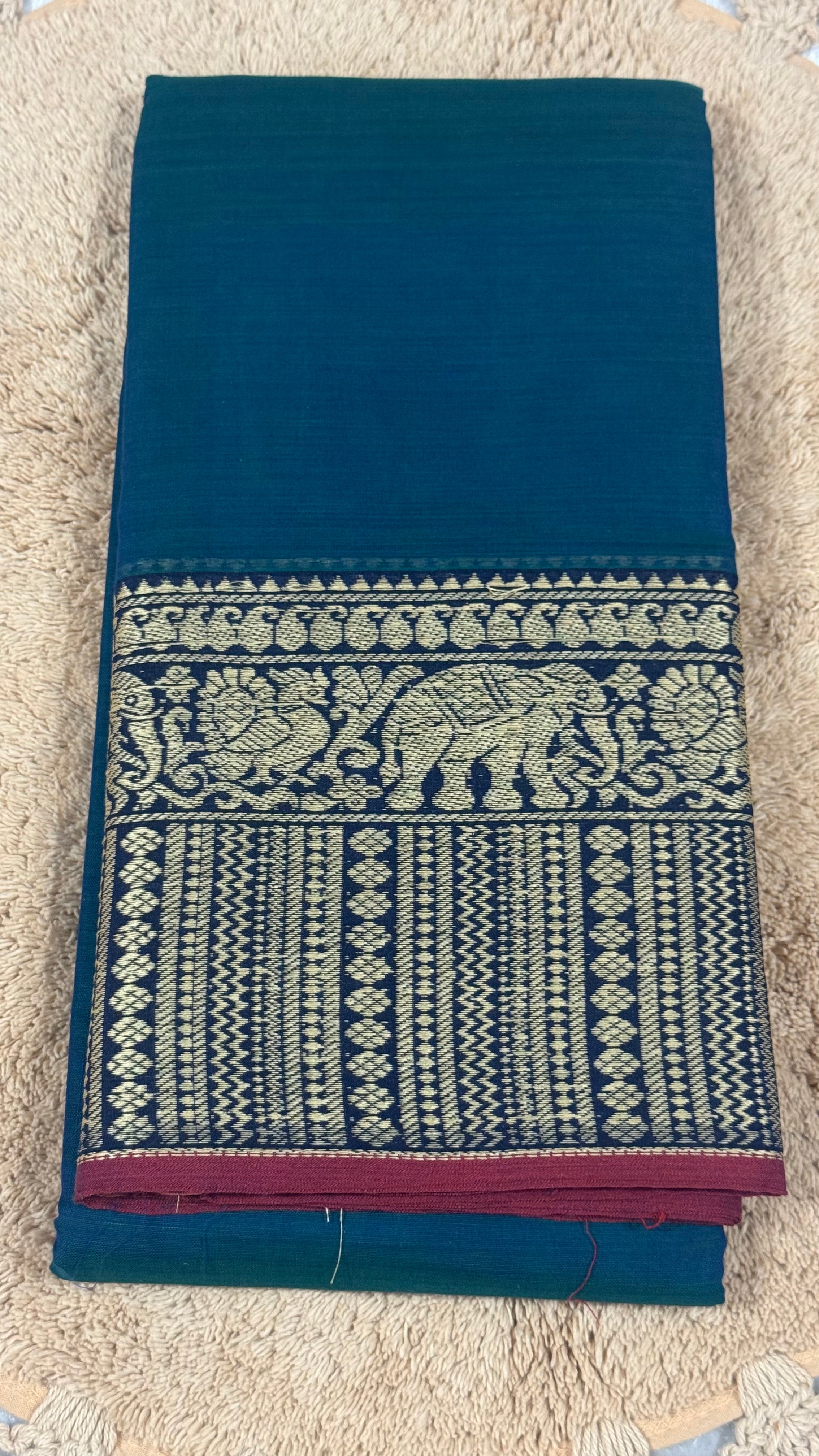 Narayanapet Saree with White Elephant