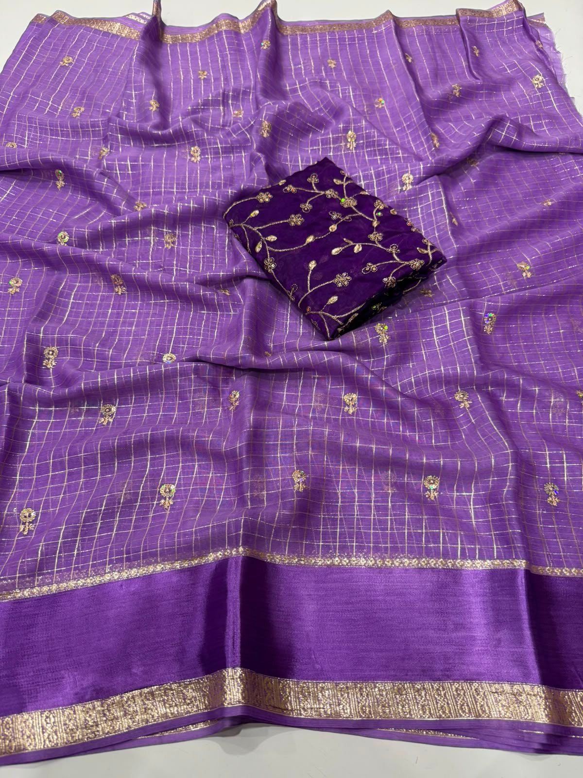 Viscose Georgette with Sequence Work Blouse