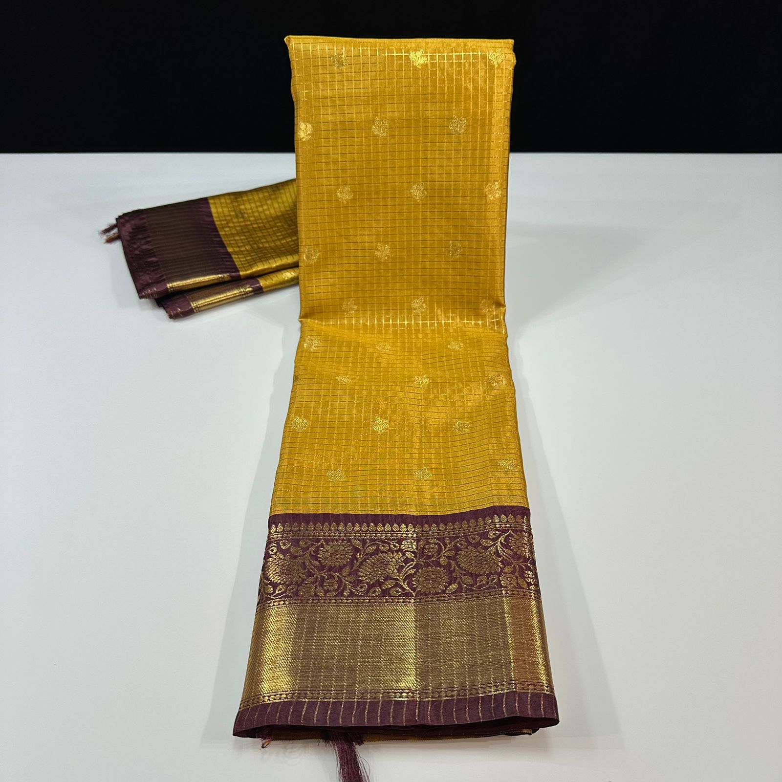 Checked Soft Silk Sarees