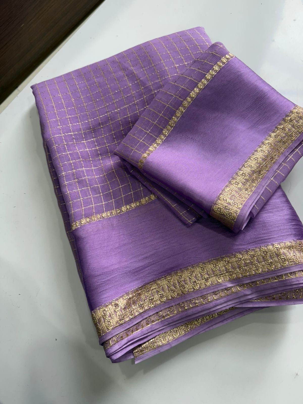 Viscose checked Sarees