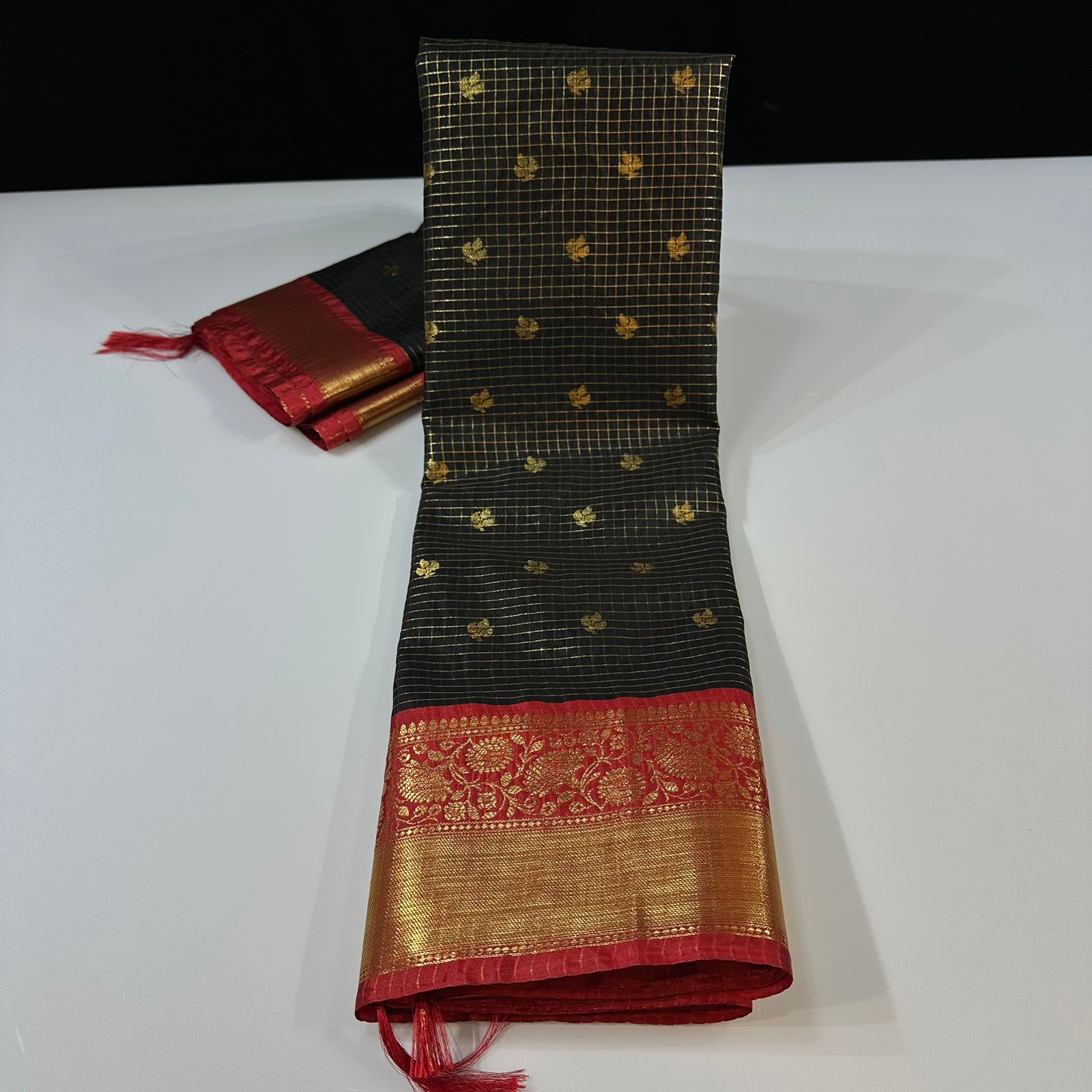 Checked Soft Silk Sarees